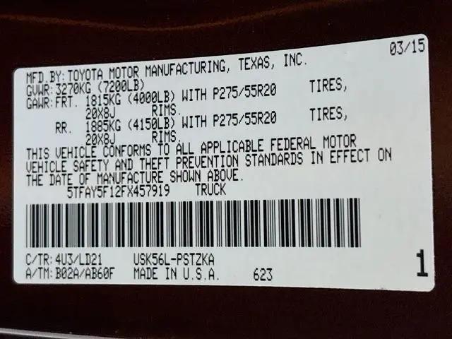 2015 Toyota Tundra Platinum 5.7L V8