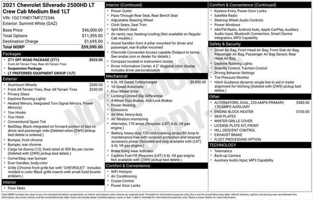 2021 Chevrolet Silverado 2500HD 4WD Crew Cab Standard Bed LT