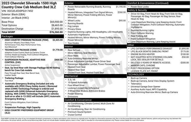 2023 Chevrolet Silverado 1500 4WD Crew Cab Standard Bed High Country