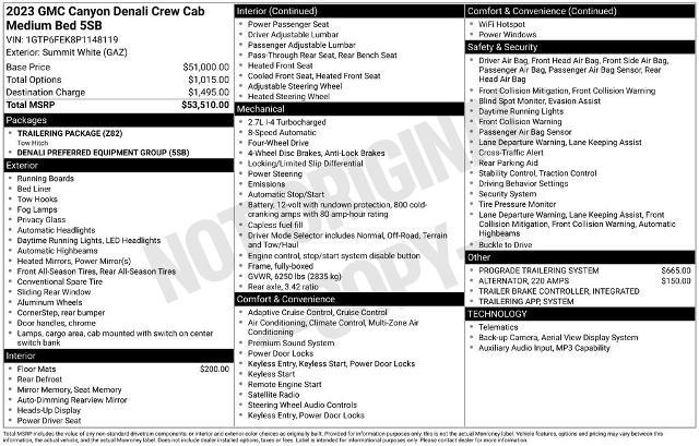 2023 GMC Canyon 4WD Crew Cab Short Box Denali