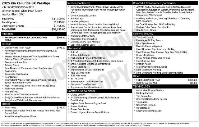 2025 Kia Telluride SX Prestige