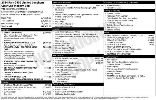 2024 Ram 2500 Limited Longhorn Crew Cab 4x4 6'4" Box