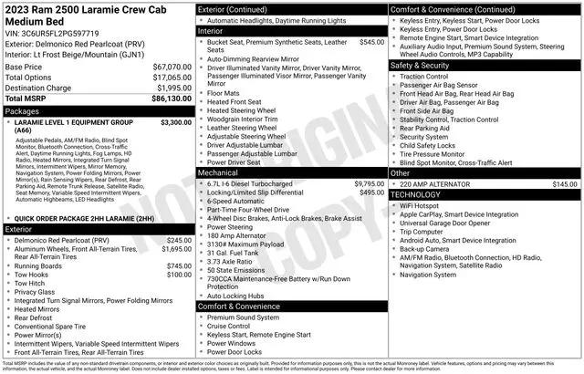 2023 Ram 2500 Laramie Crew Cab 4x4 6'4" Box