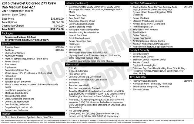 2016 Chevrolet Colorado Z71