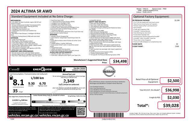 2024 Nissan Altima SR Intelligent AWD