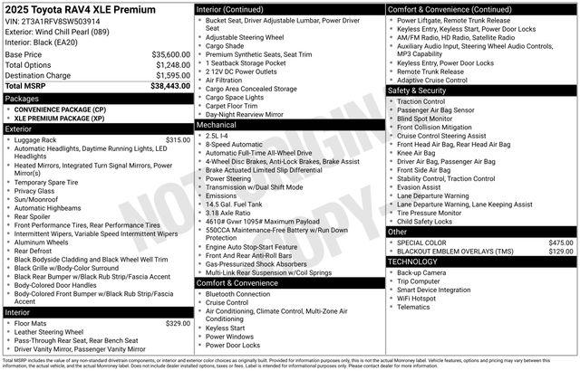 2025 Toyota RAV4 XLE Premium