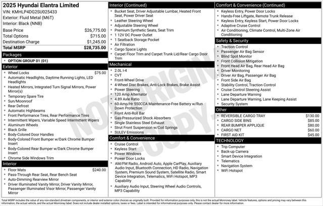 2025 Hyundai Elantra Limited