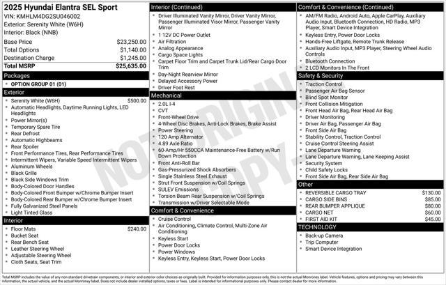 2025 Hyundai Elantra SEL Sport