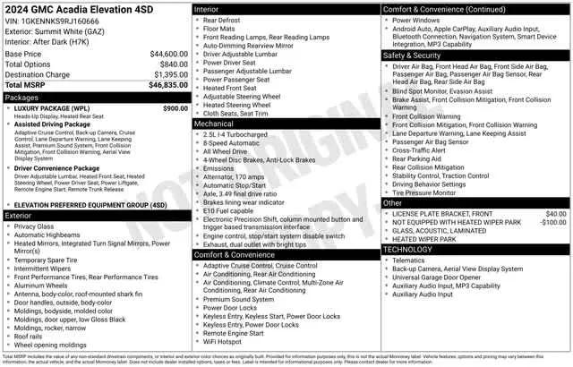 2024 GMC Acadia AWD Elevation