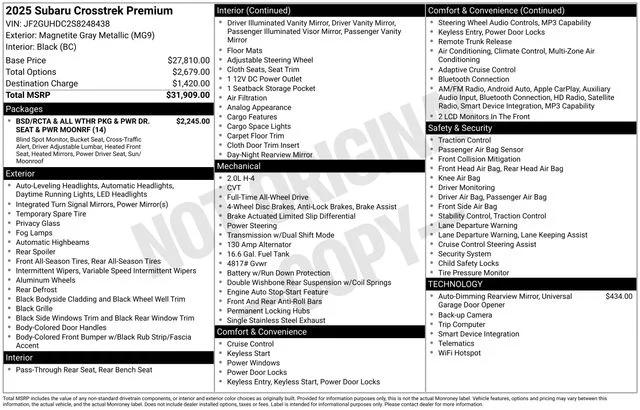 2025 Subaru Crosstrek Premium