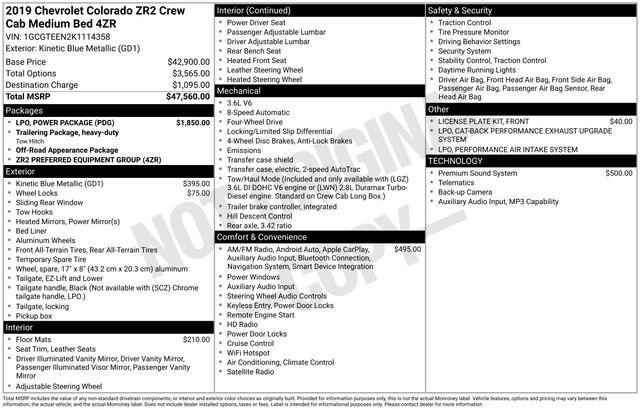 2019 Chevrolet Colorado ZR2