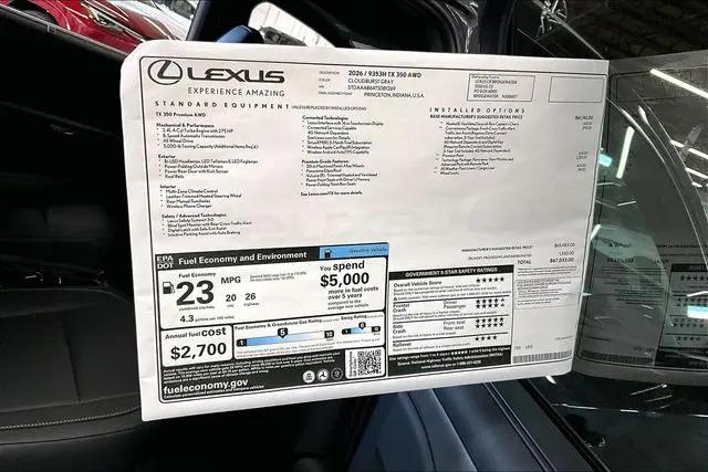 2026 Lexus TX 350 Premium