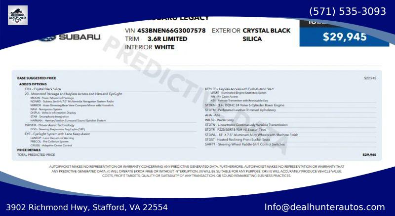 2016 Subaru Legacy 3.6R Limited for sale in Stafford, VA