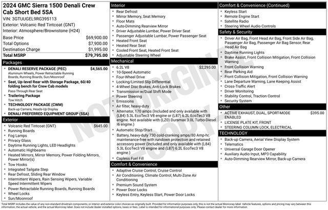 2024 GMC Sierra 1500 4WD Crew Cab Short Box Denali