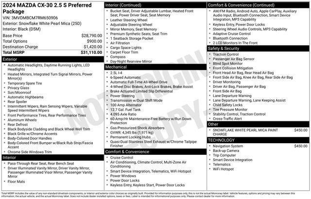 2024 Mazda CX-30 2.5 S Preferred Package