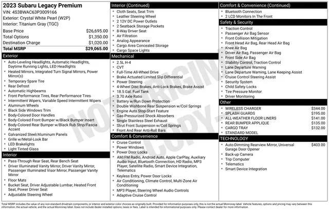 2023 Subaru Legacy Premium