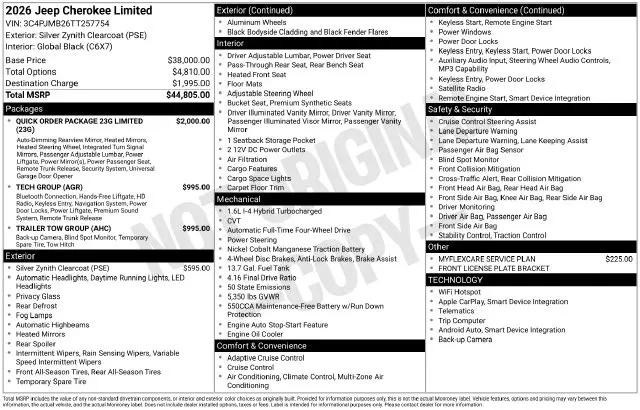 2026 Jeep Cherokee Limited 4x4