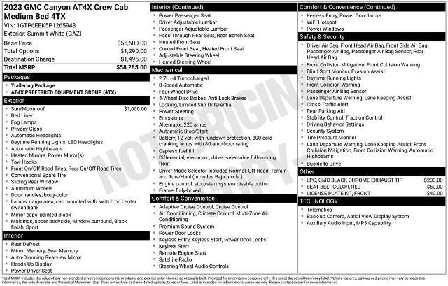 2023 GMC Canyon 4WD Crew Cab Short Box AT4X