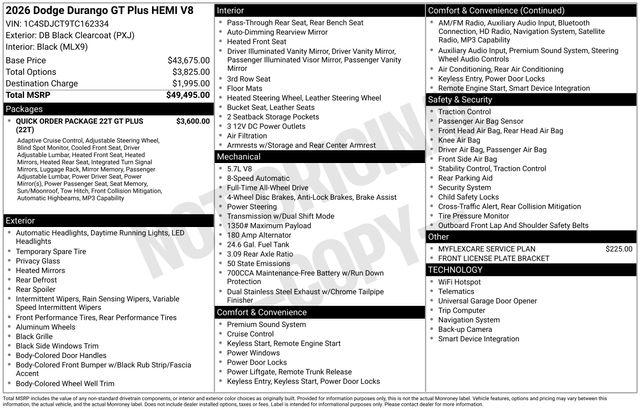 2026 Dodge Durango GT Plus AWD HEMI V8