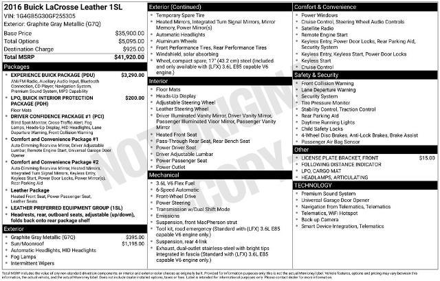 2016 Buick LaCrosse Leather