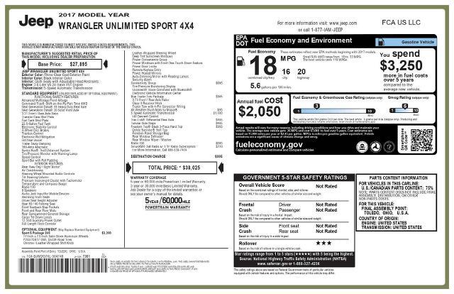 2017 Jeep Wrangler Unlimited Sport 4x4