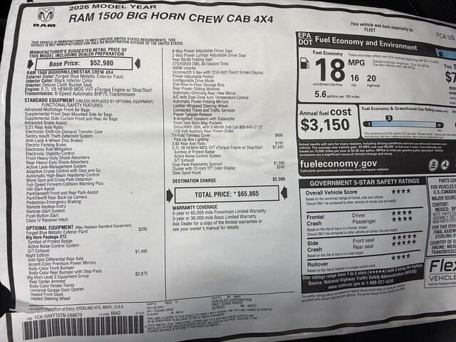 2026 Ram 1500 Big Horn Crew Cab 4x4 5'7" Box