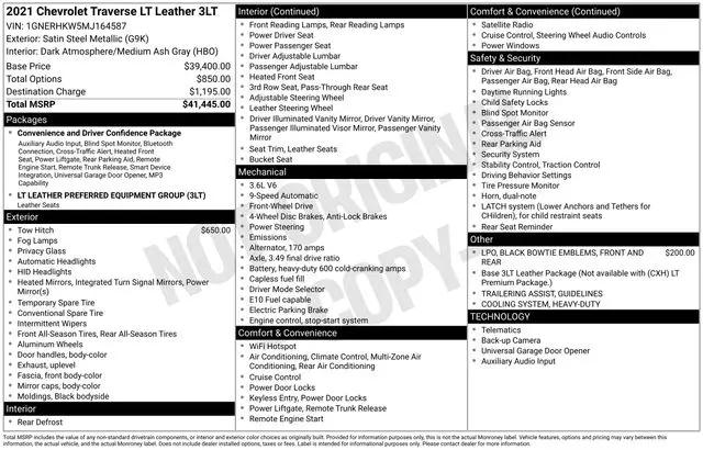 2021 Chevrolet Traverse FWD LT Leather