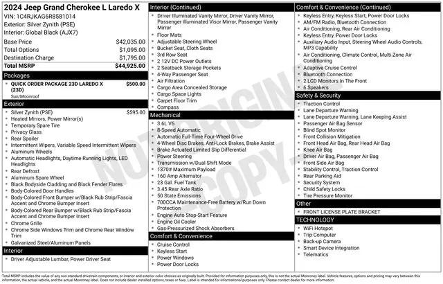 2024 Jeep Grand Cherokee L Laredo X 4x4