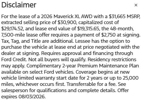 2026 Ford Maverick XL