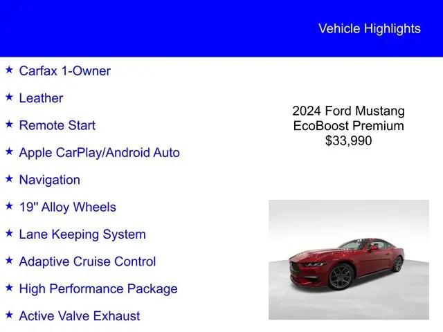 2024 Ford Mustang EcoBoost Premium Fastback