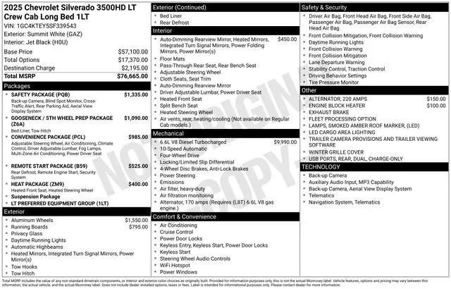 2025 Chevrolet Silverado 3500HD 4WD Crew Cab Long Bed LT
