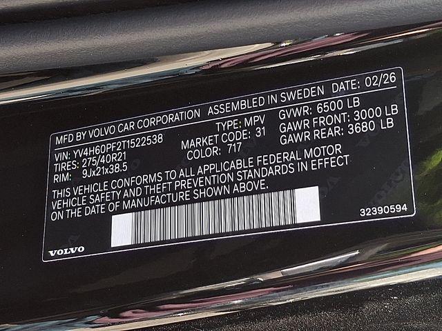 2026 Volvo XC90 Plug-In Hybrid Ultra, T8 AWD, Electric/Gasoline, Bright, 7 Seats