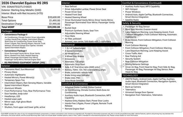 2026 Chevrolet Equinox AWD RS