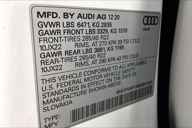 2021 Audi Q8 Prestige 55 TFSI quattro Tiptronic
