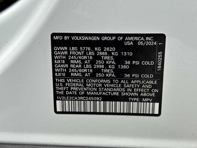 2024 Volkswagen Atlas Cross Sport 2.0T SE