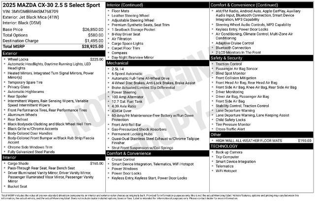 2025 Mazda CX-30 2.5 S Select Sport