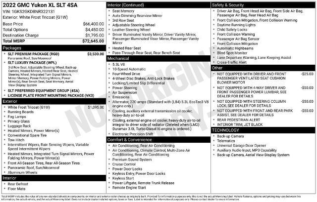 2022 GMC Yukon XL 4WD SLT