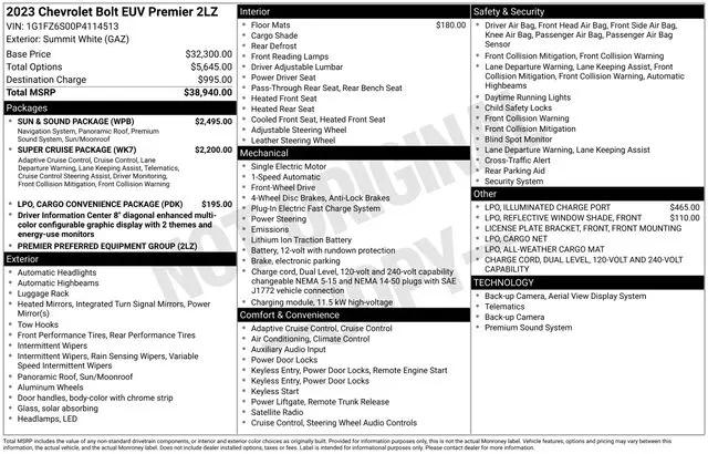 2023 Chevrolet Bolt EUV FWD Premier