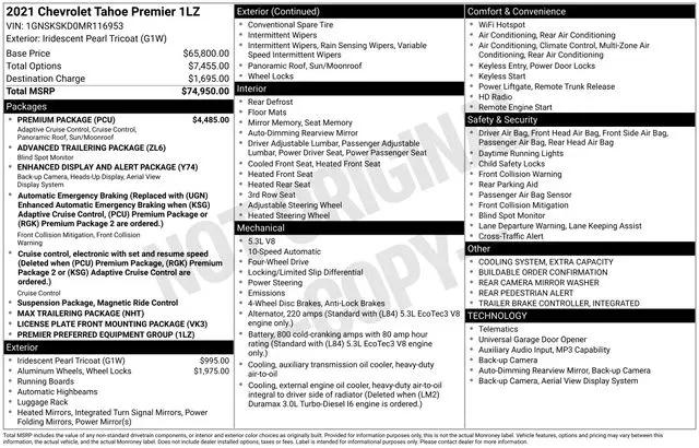 2021 Chevrolet Tahoe 4WD Premier