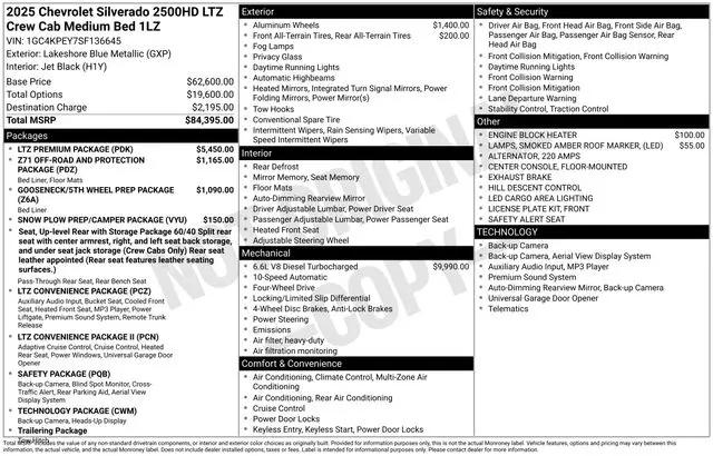 2025 Chevrolet Silverado 2500HD 4WD Crew Cab Standard Bed LTZ