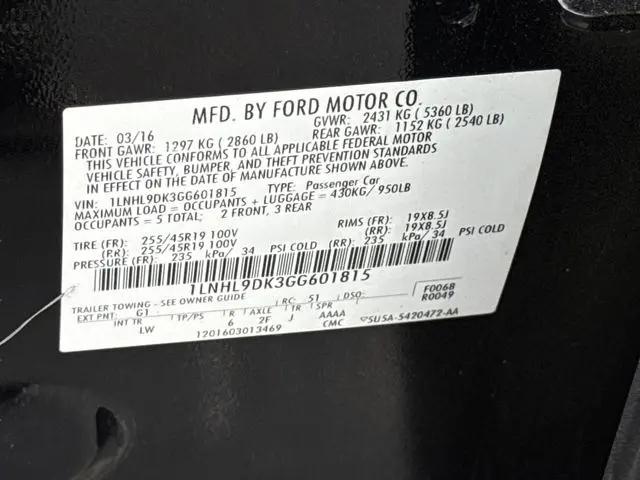 2016 Lincoln MKS Standard