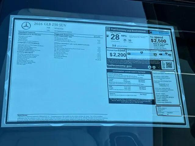 2026 Mercedes-Benz GLB GLB 250