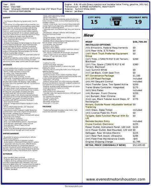2022 Chevrolet Silverado 2500HD 4WD Crew Cab Long Bed WT