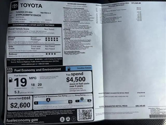 2026 Toyota Tundra TRD Pro Hybrid CrewMax 5.5' Bed