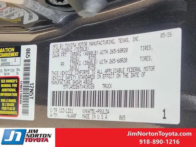2026 Toyota Tundra Limited CrewMax 5.5' Bed