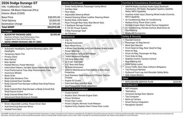 2026 Dodge Durango GT RWD