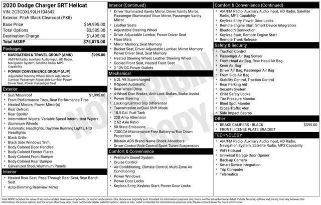 2020 Dodge Charger SRT Hellcat RWD for sale in South Salt Lake, UT
