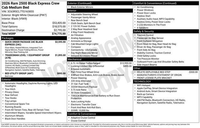 2026 Ram 2500 Black Express Crew Cab 4x4 64 Box