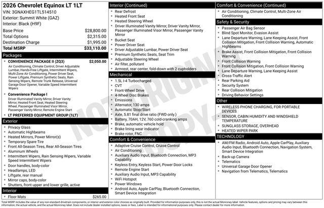 2026 Chevrolet Equinox FWD LT