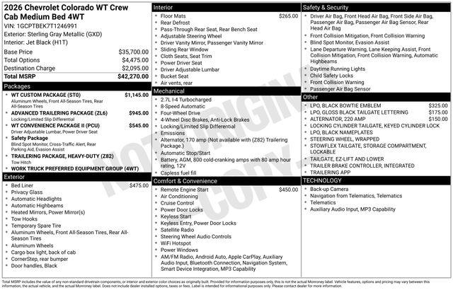 2026 Chevrolet Colorado WT, 4WD